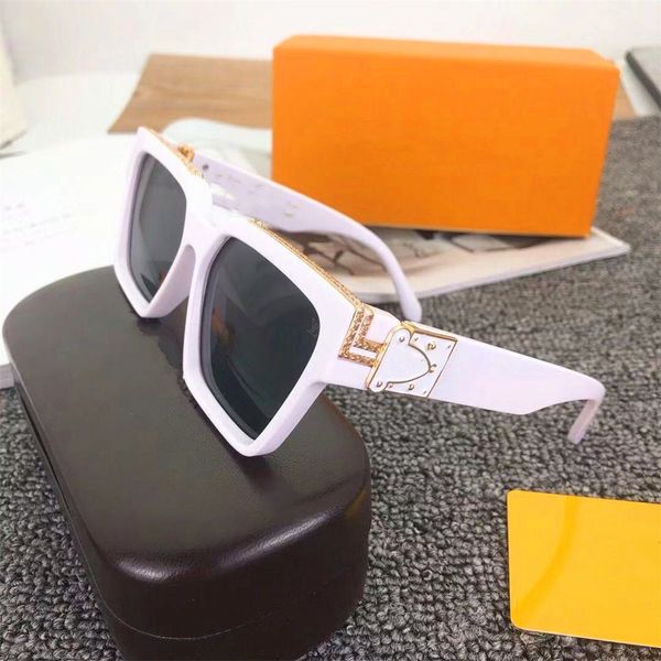 

luxury designer sunglasses for women and men square chain frame and temples, Black