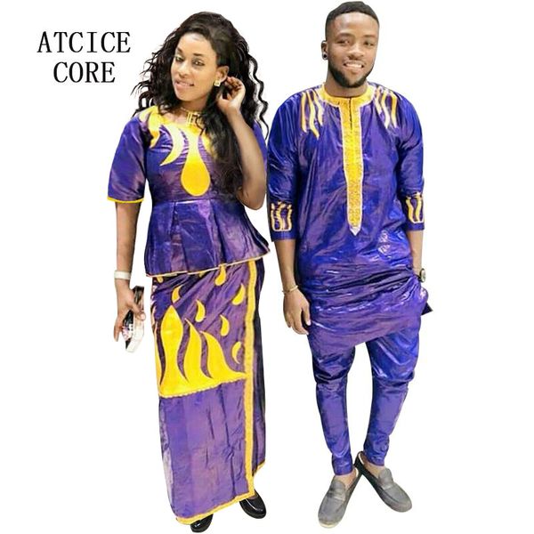 

african dress for woman bazin riche embroidery design dress couple fashion, Red