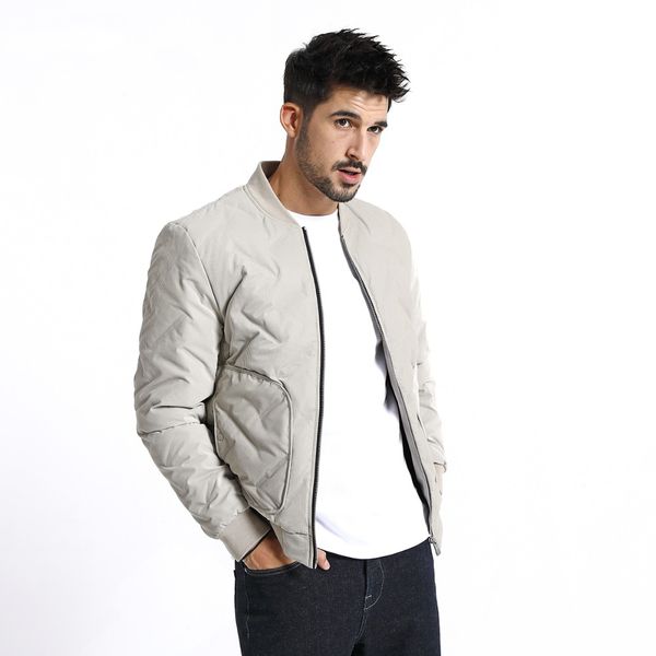 

winter new thin white duck down bomber jacket men fashion coats plus size baseball jacket, Black