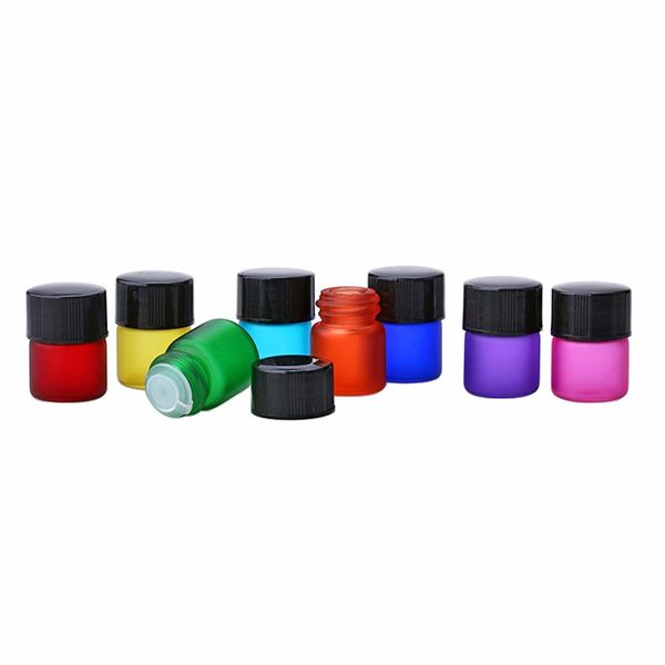 

1ml essential oil diffuser frosted glass essential oil perfume bottle rainbow thick wall bottles with 3 types ser