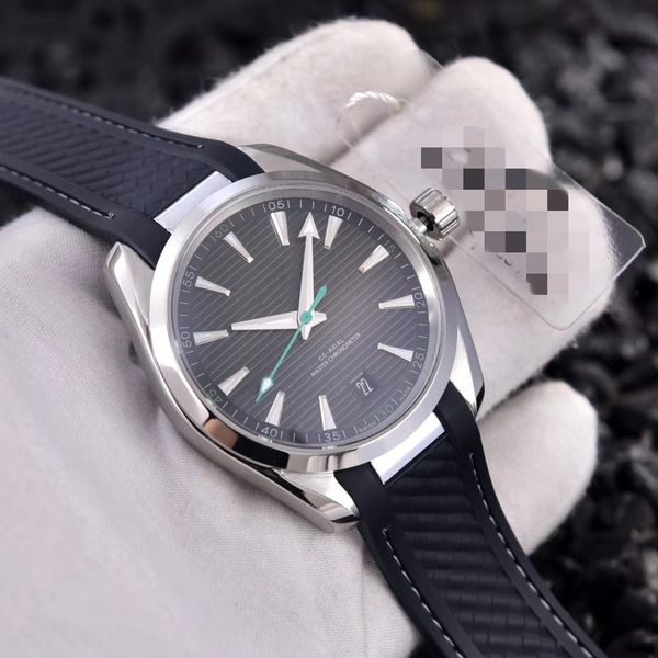 

new luxury black belt automatic date 8500 men watch 41mm watchcase fashion watch band stainless steel mens wristwatches, Slivery;brown