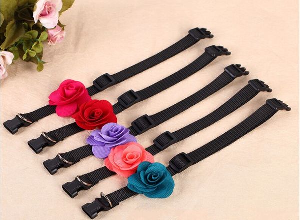 Acheter Jolie Rose Fleur Décor Pet Collier De Chien Animaux Chat Chat Chiot Réglable Nylon Collier Cou Chaîne Livraison Gratuite De 135 Du Dhport666