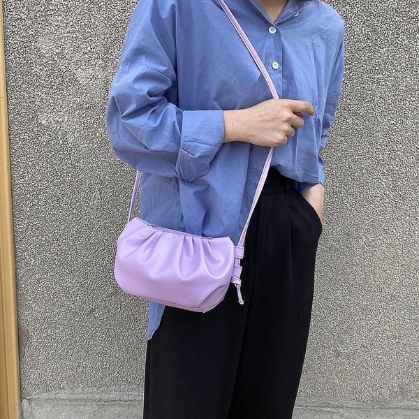 

2020 new women's shoulder bag purple female thick chain shoulder bag korean fashion handbag