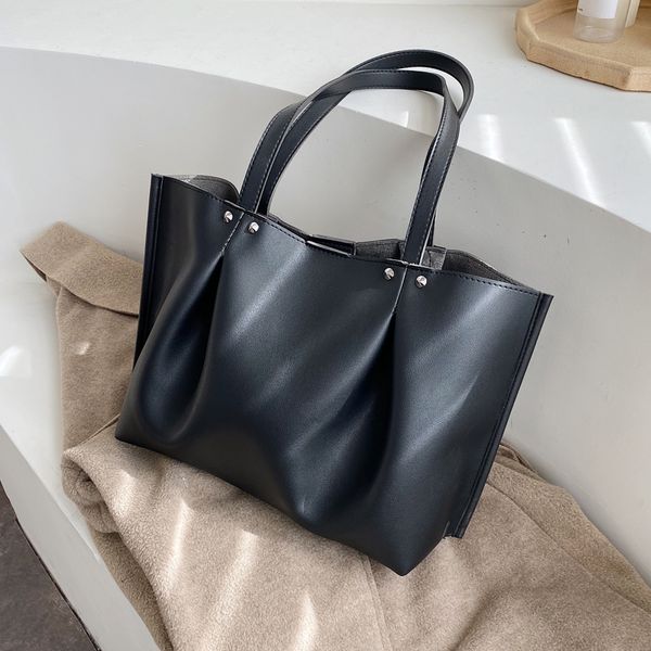 

retro 2019 new designer bucket bag for women handbags pu leather shoulder bag female fashion larger capacity tote girls
