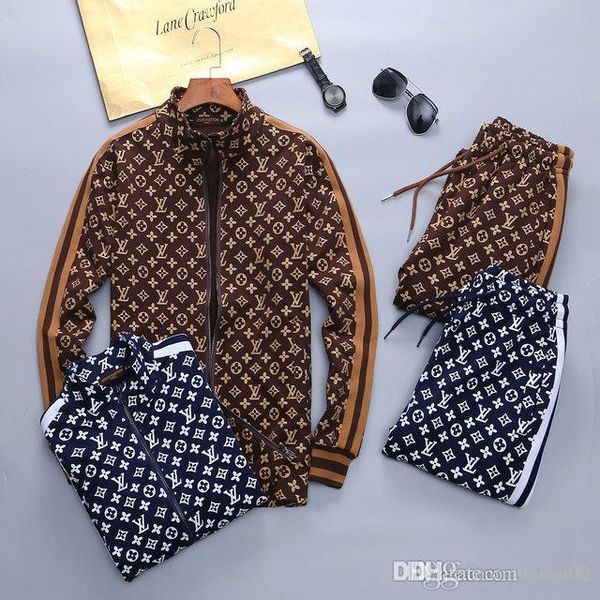 

2019 new fashion suit men's jacket sportswear printing men's brand zipper jacket suit hip hop men's sportswear jacket sweatsh, Gray