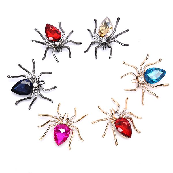 

crystal spider brooches for women rhinestone insect pins & brooches wedding brooch elegant accessories, Gray