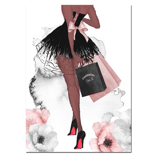 

fashion wall art perfume lips poster nordic print high heels canvas painting woman pictures for living room modern decoration