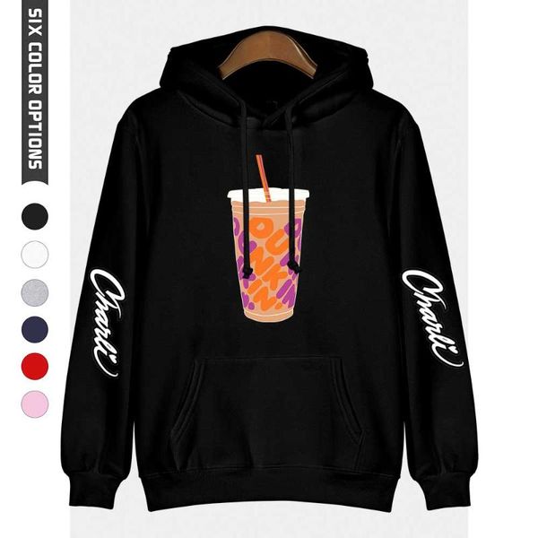 

new charli d'amelio hoodies men sweatshirts women autumn print coffee cup hip hop hoodie casual boys girls black pullovers