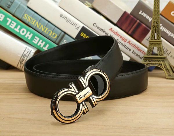 

New Black color Luxury High Quality Designer Belts Fashion Geometric pattern buckle belt mens womens belt ceinture F optional attribut