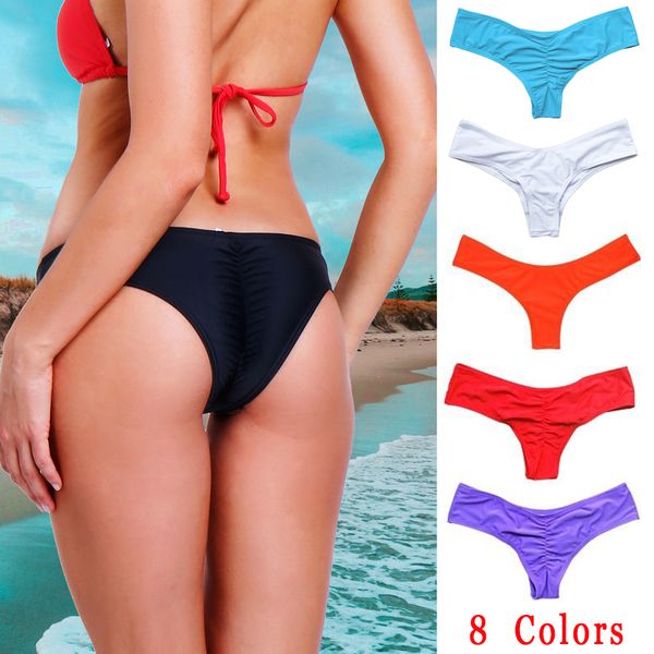 

women brazilian bikini swimwear bathing beach thong ruched scrunch bottom plus size beachwear tie side swimwear swimsuit