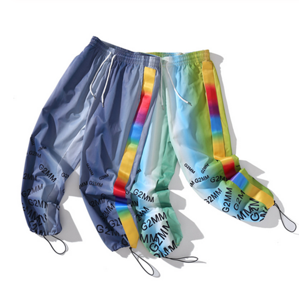 

sweatpants colorful color block patchwork joggers cargo pants men cool hip hop sport pants couple hipster streetwear student, Black