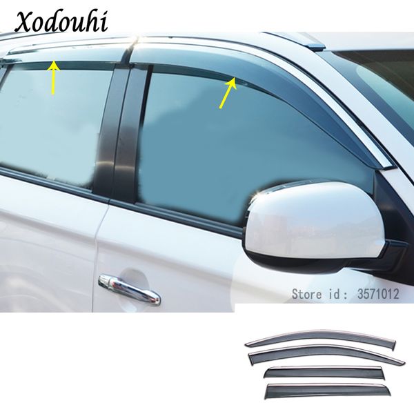 

for mitsubishi outlander 2016 2017 2018 car body styling stick lamp plastic window glass wind visor rain/sun guard vent 4pcs