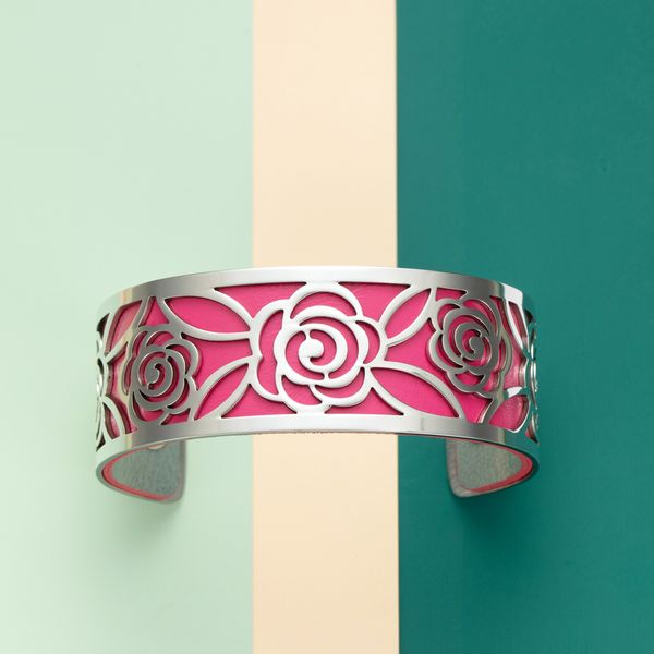 

legenstar роза шаблон сменные манжеты браслет manchette femme 2019 нержавеющая сталь браслеты браслеты для женщин ювелирные изделия, Black