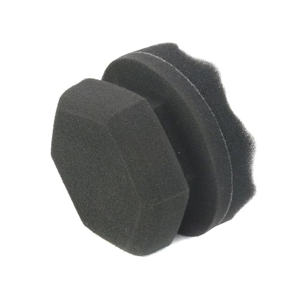 

new 2 pcs tire dressing applicator round grip wave design polished sponge for car