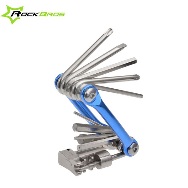 

rockbros 11in1 cycling bike bicycle multi-functional mini repair folding tools sets kit tools wrench screwdriver chain cutter