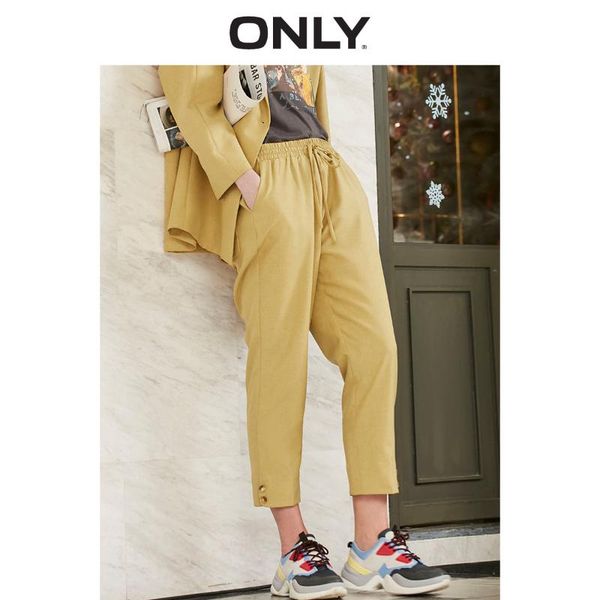 

only 2019 spring summer women's loose fit high-rise casual crop pants |119150529, Black;white