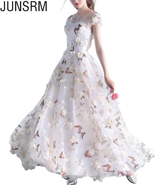 

elegant a-line prom dresses jewel neck long prom dress evening dresses with 3d flower short sleeves evening gowns, White;black
