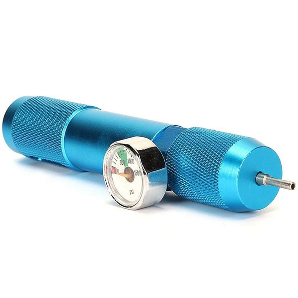 

portable co2 supplementary high pressure manual inflation tool with air pressure meter for motor vehicle tire inflator (12g) bike pumps