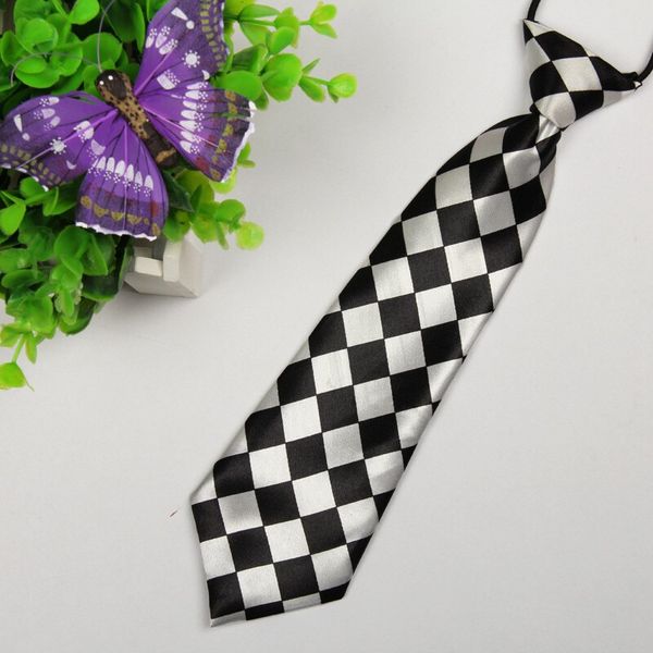 

size: 28cm * 7cm child tie black and white plaid checkered pattern 2014 fashion lot wholesale, Black;gray