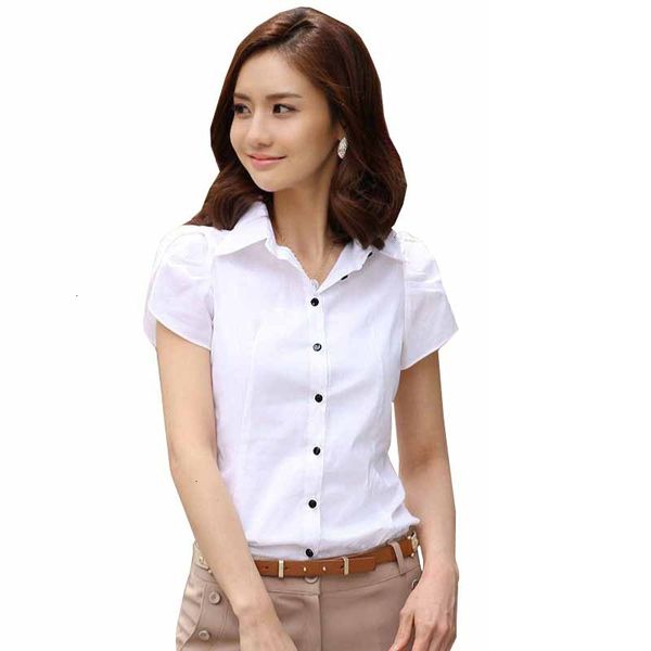

blouses for women clothing fashion womens short sleeve chiffon shirt collar casual loose female women kimono sleeve, White