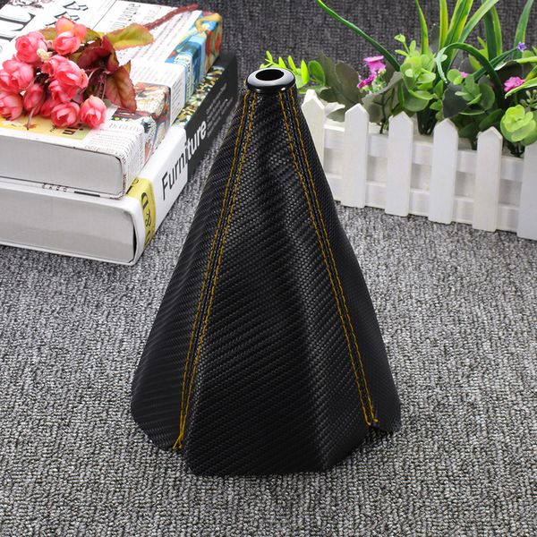 

16mm universal pu leather car manual shifter gear shift boot cover gaiter car auto gear shift collars carbon fiber