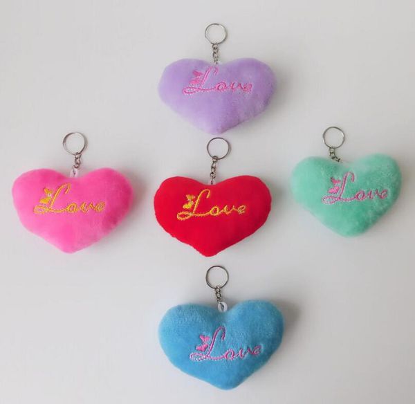

30pcs/lot love plush keychain for women bag party wedding gift children's toys student gifts with ing, Silver