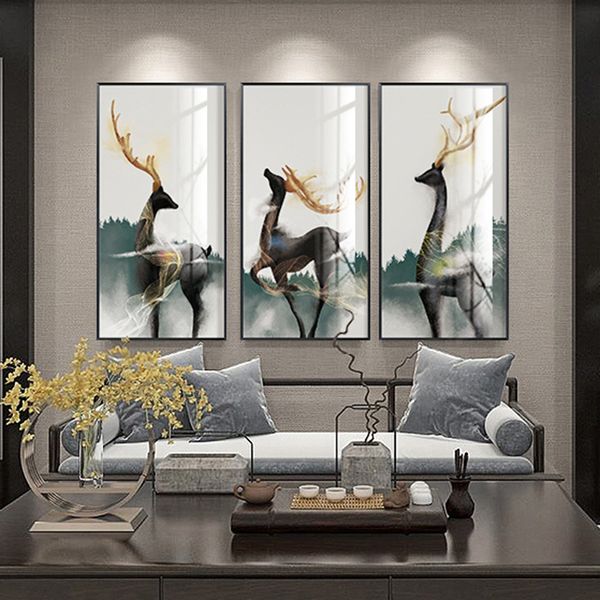 

modular prints nordic style elk abstract pictures landscape home decoration paintings for office simple canvas poster wall art