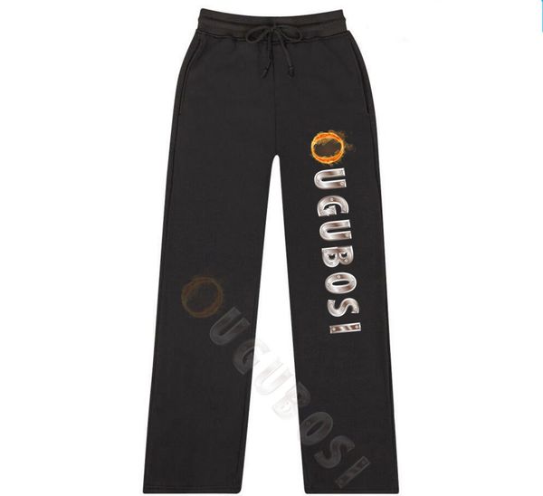 

ougubosi joggers printed fleece sport men pants ing, Black