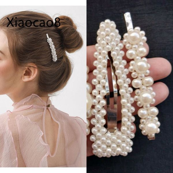 4 Style Fashion Shell Pearl Hair Clips For Women Stainless Steel