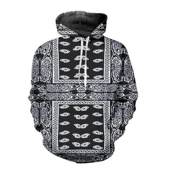 

new fashion women/men's black bandana casual 3d printed crewneck sweatshirts hoodies sportwear coat wr200
