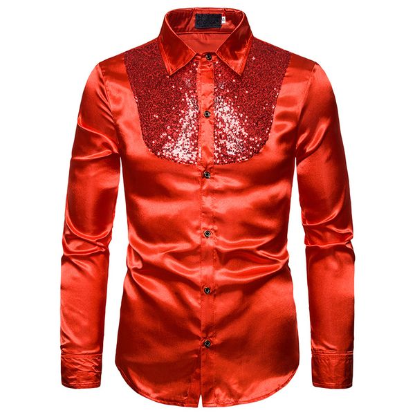 

shirts costume nightclub personality hombre fashion men shirts sequins host winter autumn malelong sleeve slim casual men, White;black