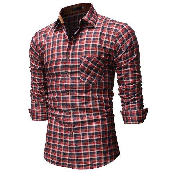 

платье социальной рубашки для мужчин check slim fit полосы шаблон сетки мужских рубашек плед stay brown блуза мужской новой, White;black