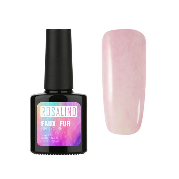 

rosalind gel 1s 10ml black bottle faux fur effect varnish semi permanent soak off uv led nail gel polish, Red;pink