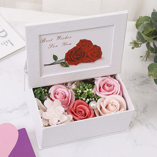 

artificial roses soap flowers p frame gift box handmade soap roses box set for wedding home decoration accessories