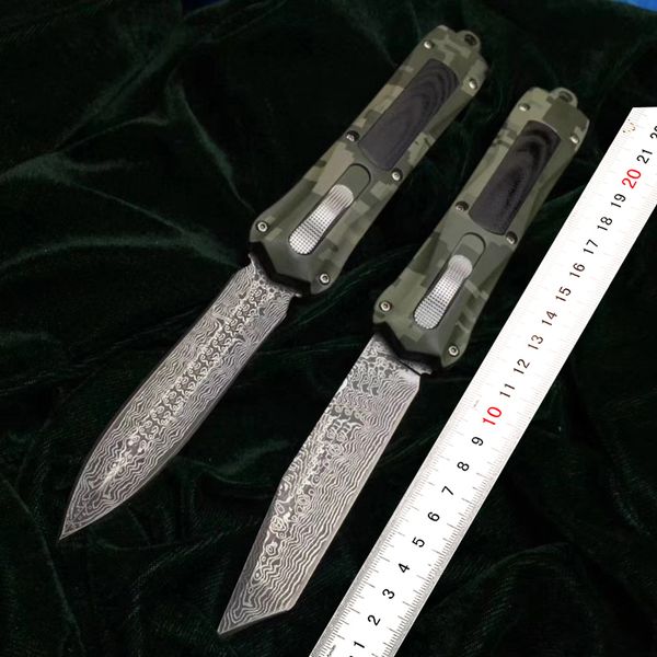 

Micro-tech Damascus алюминиевого сплава портативный тактический нож на открытом воздухе кемпинга ножи переключатель охоты на инструменты самообороны