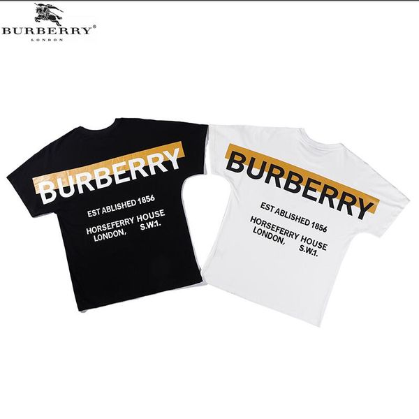 

2020 new men's designers shirt summer women's men's men's short sleeve shirt brand clothing letter print round neck-015, White