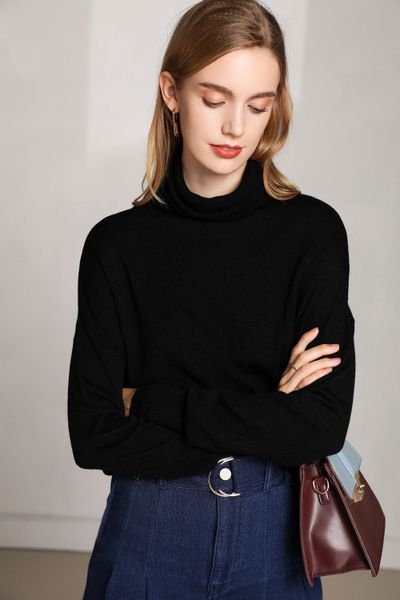 

2019 two color black and white autumn and winter european and american loose striped women's sweater, White;black