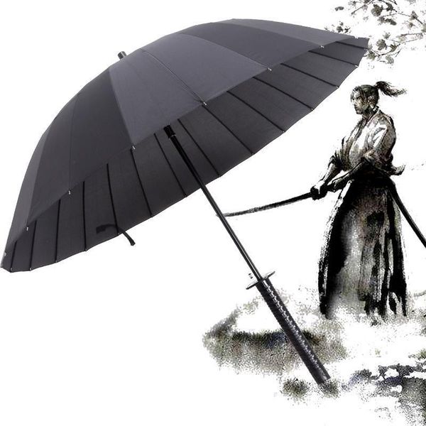 

japanese samurai umbrella strong windproof semi automatic long umbrella large man and women's business umbrellas mens paraguas y200324