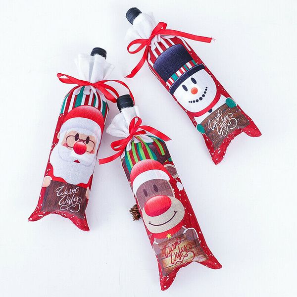 

рождество санта брюки сумки вино чулок бутылки крышки украшения xmas gift bag
