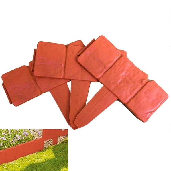 

20pcs пластикового сад окантовка border эффект камня лужайка кромка завод граничащего складной сад забор border окантовка diy декоративный f