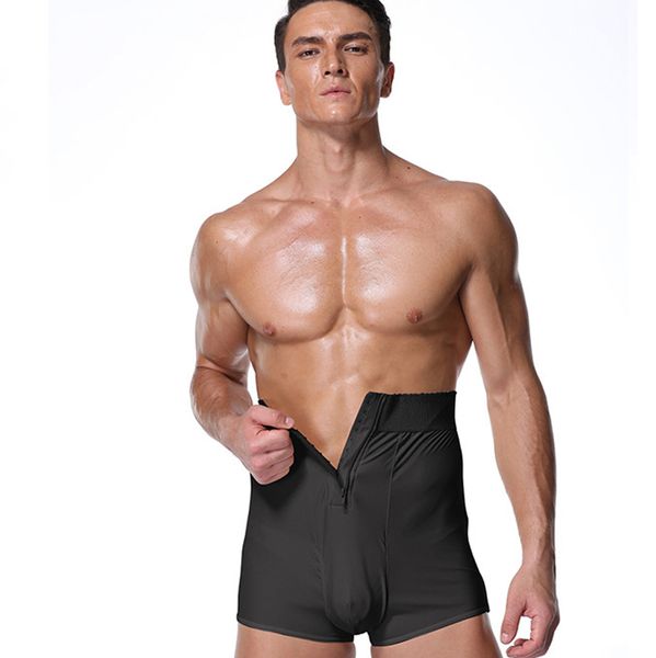 

high waist men boxer underwear boxers pants butt lifter waist shaper zipper underpant short a152