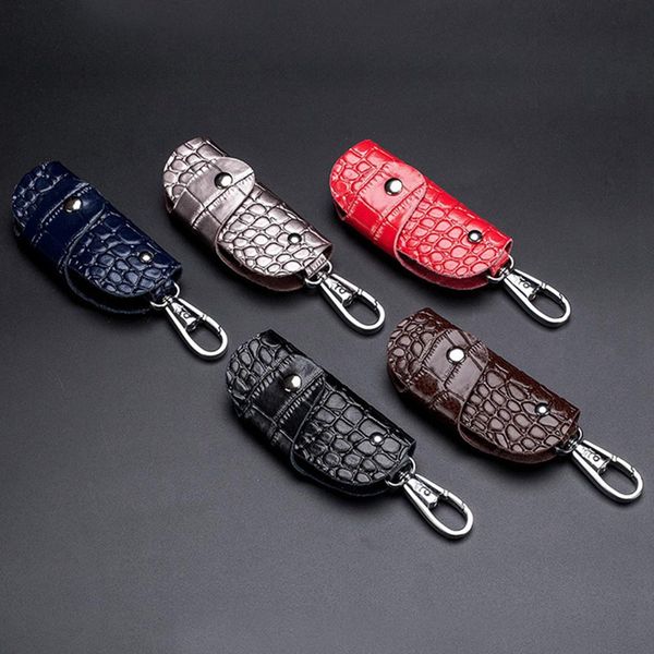 

men woman car key wallets housekeeper crocodile pattern leather key holder organizer case large capacity