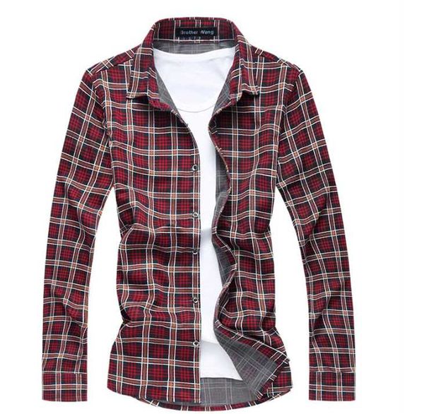 

men's casual shirts the thin plaid long-sleeved shirt large size business dress fashion menswear 5xl 6xl 7xl, White;black