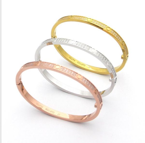 

narrow version full diamond interface bracelet 18k rose gold lady full sky star thin version bracelet, Golden;silver