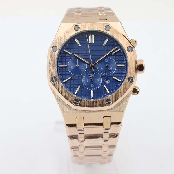 

luxury mens watch automatic mechanical movement blue dial audemar royal oak series mens watch 15400 stainless steel mens watches, Slivery;brown