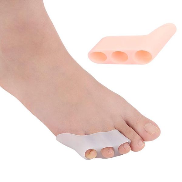 Atacado Toe Silicone Separator Pé aparelhos de suporte 3 Holes Toe Varo Corretcor para sobreposição Toe Foot Care LX9181