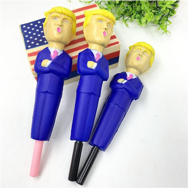 

2020 donald trump squishy pen slow rebound decompression toy simulated cartoon funny pens cap slow rising squeeze novelty toys gifts