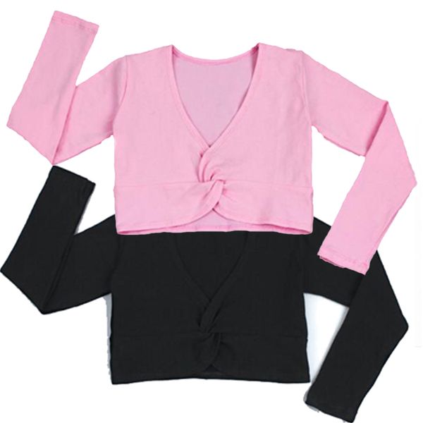 

2018 fashion girl ballet gymnastic leotard jacket long sleeved dance sweater coat kids dance clothing jacket wrap ballet, Black;red