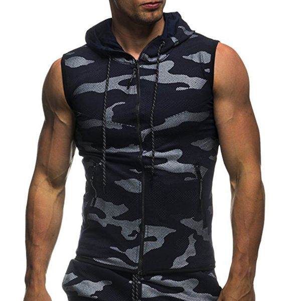 

fashion streetwear men' summer casual camouflage print hooded sleeveless sprots outdoors vest blouse camiseta z0613, White;black