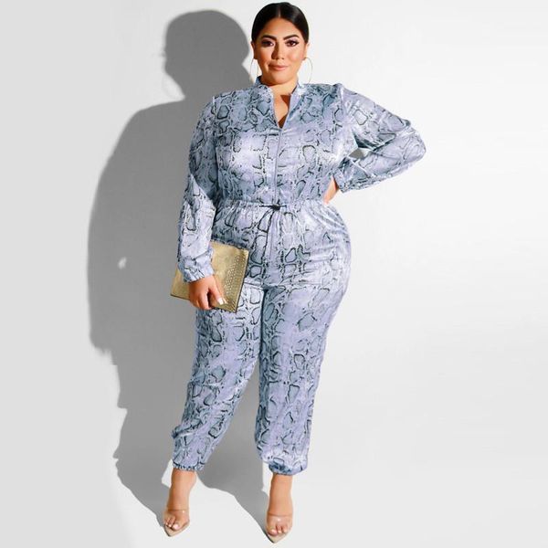 

jumpsuits rompers plus size casual slim drawstring long sleeved stand collar skinny fashion women rompers leopard printed women, Black;white